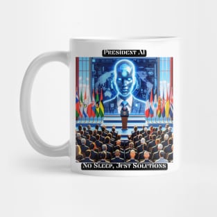 President AI: No Sleep, Just Solutions Mug